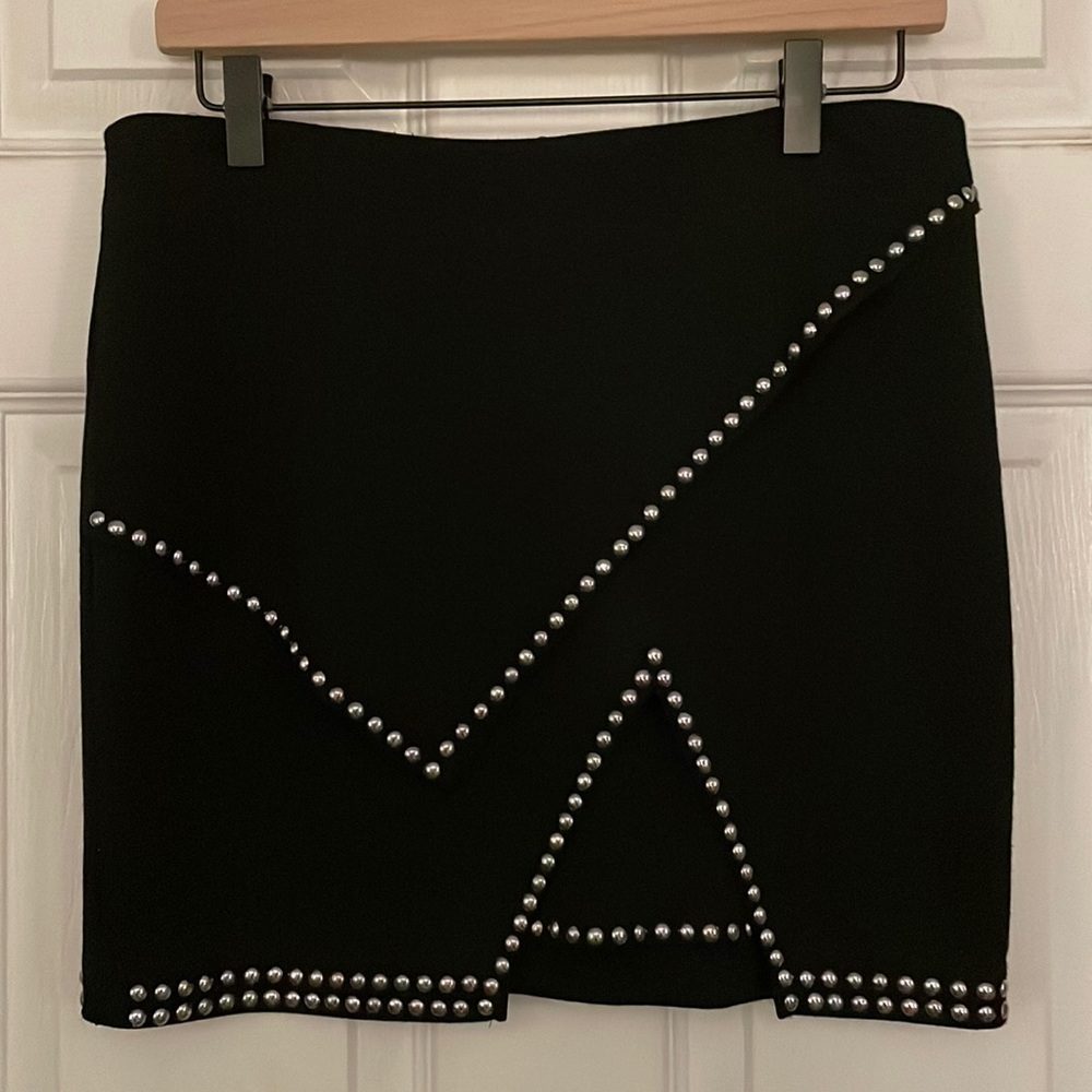 Black mini embellished skirt